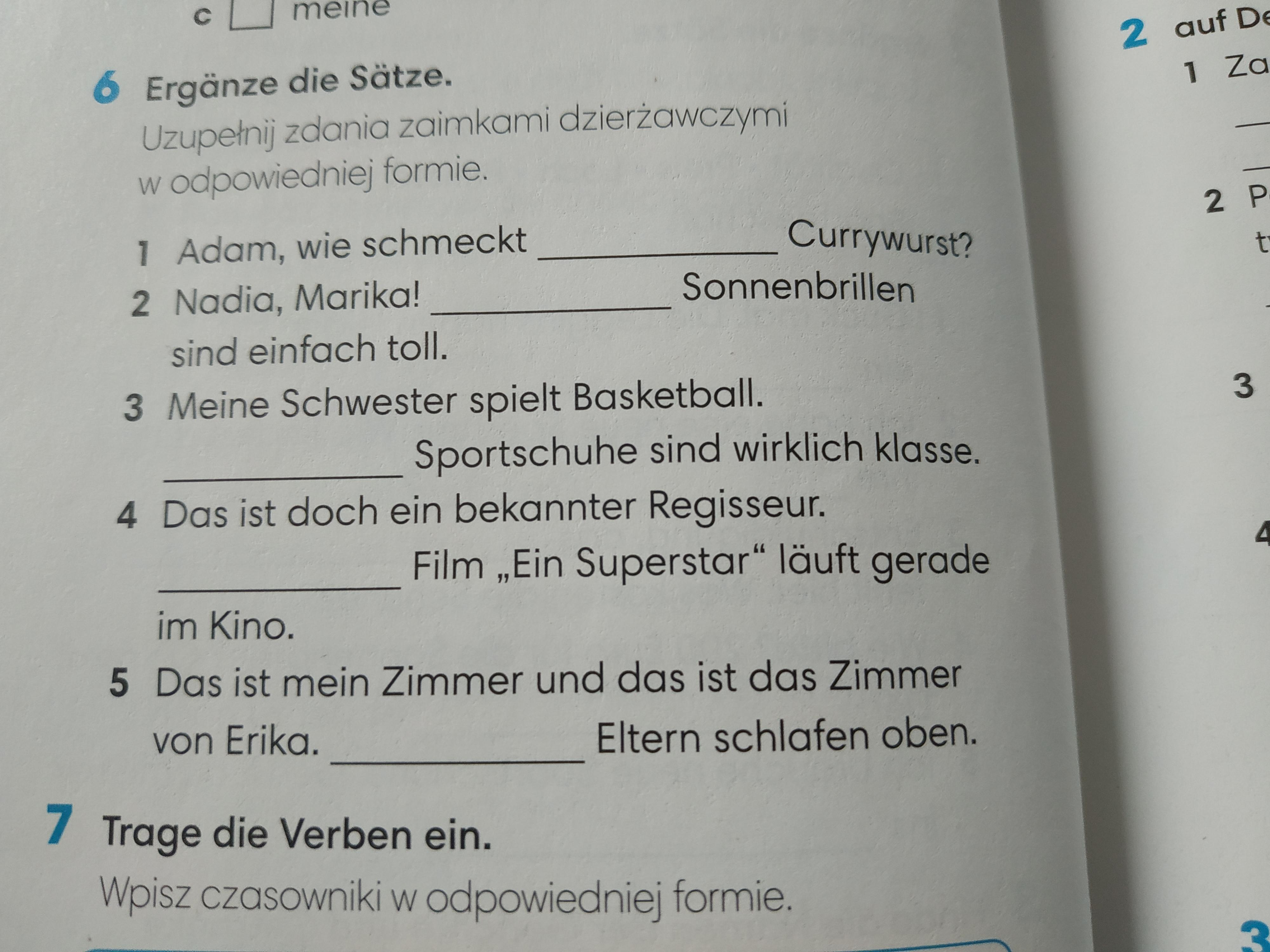 Uzupełnij zdania zaimkami dzierżawczymi w odpowiedniej formie. POMOCY Uzupelnij Tekst Podanymi Zaimkami Dzierzawczymi