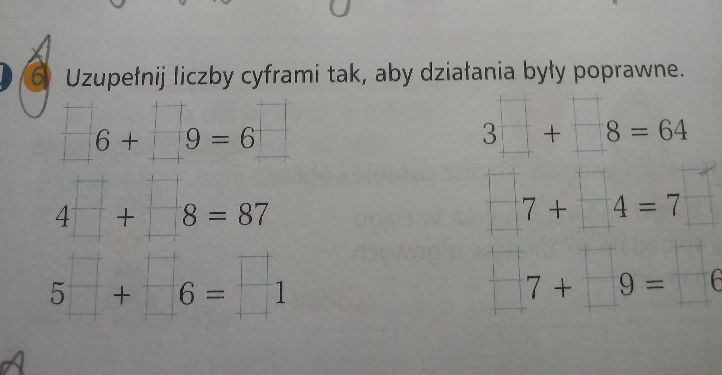 Wpisz Takie Cyfry W Kratki Aby Dzialania Byly Poprawne