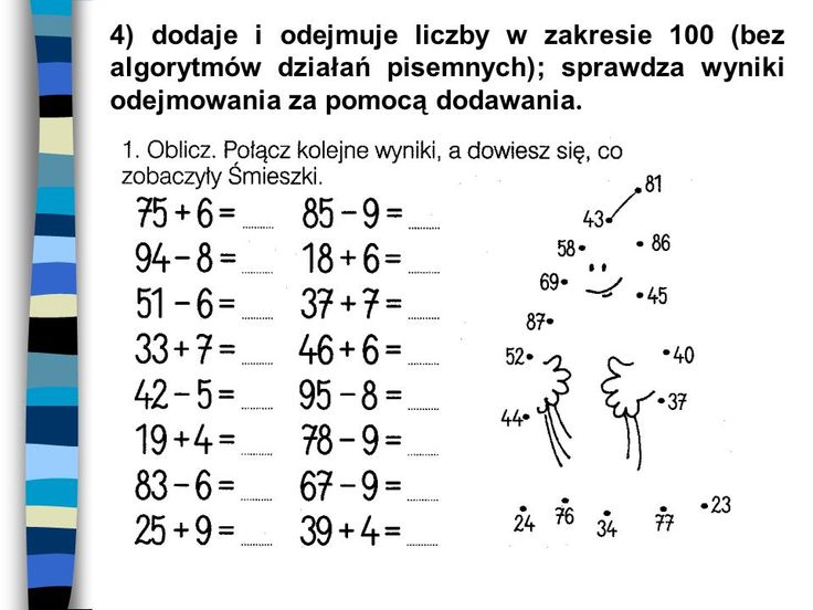 Vaizdo rezultatas pagal užklausą „dodawanie i odejmowanie w zakresie Sprawdzian Dodawanie I Odejmowanie W Zakresie 100 Klasa 2