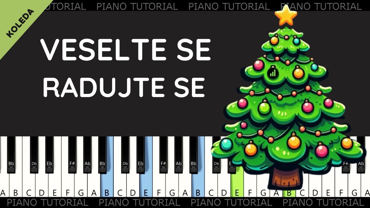 Veselte se, radujte se - vánoční koleda (piano tutorial | klavír Vanocni Pisen Akordy