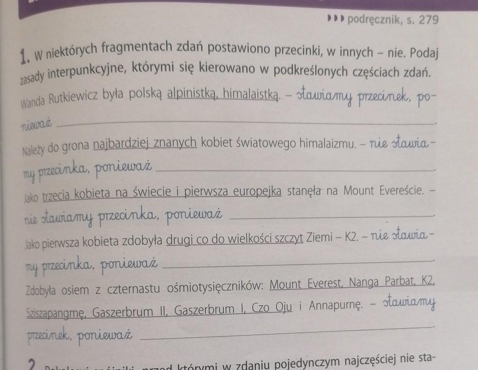 W Niektorych Fragmentach Zdan Postawiono Przecinki W Innych Nie