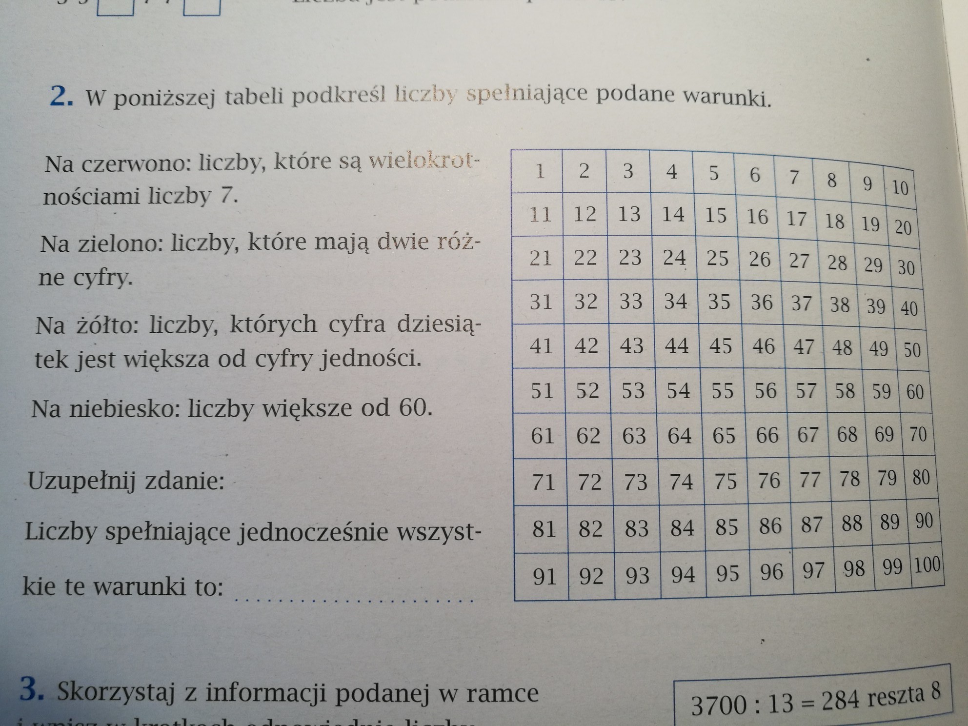 w poniższej tabeli podkreśl liczby spełniające podane warunki - Brainly.pl W Poniższej Tabeli Podkreśl Liczby Spełniające Podane Warunki