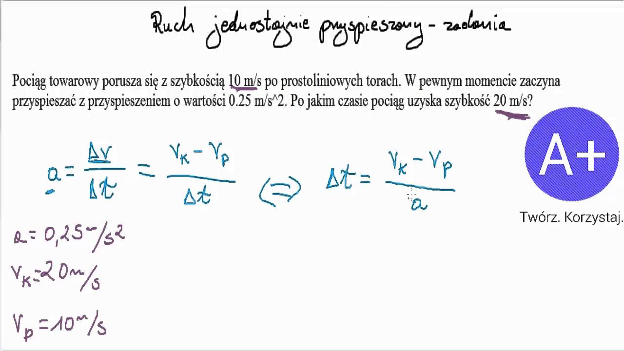 W Ruchu Jednostajnie Prostoliniowym Prdko - question Wzór Na Prędkość W Ruchu Jednostajnie Opóźnionym