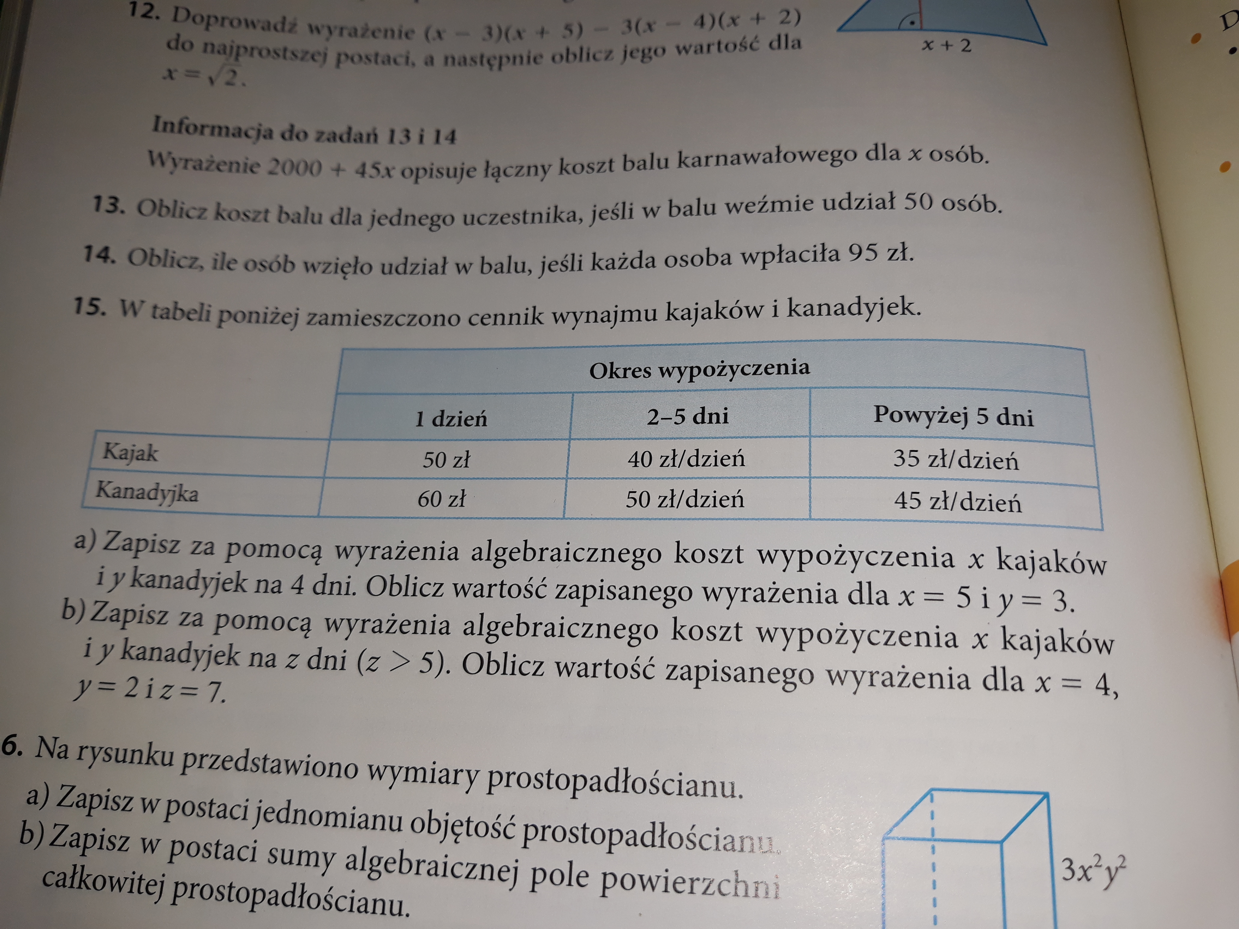 W Tabeli Ponizej Zamieszczono Cennik Wynajmu Kajakow I Kanadyjek