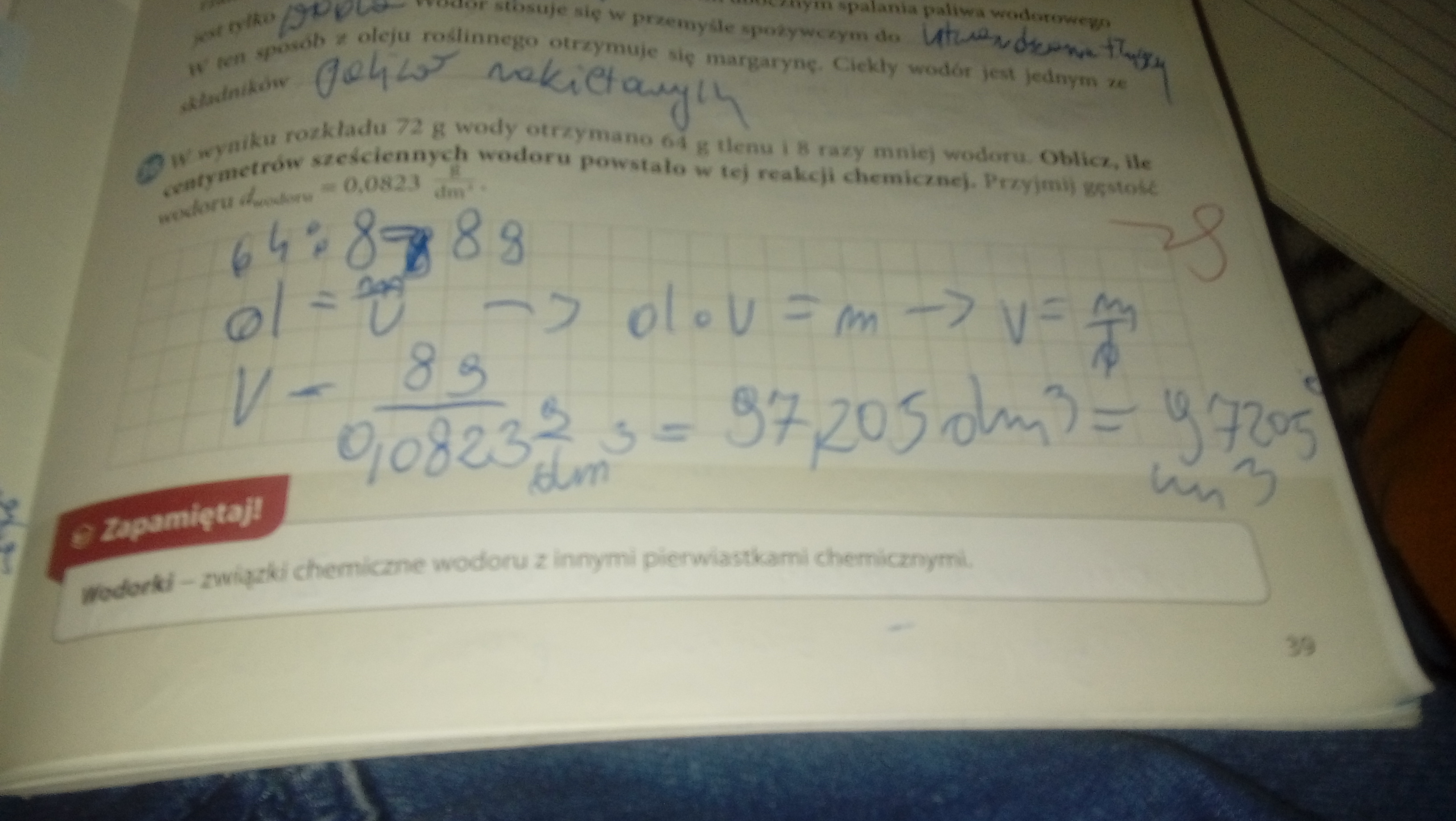 W Wyniku Rozkladu 72 G Wody Otrzymano 64g Tlenu