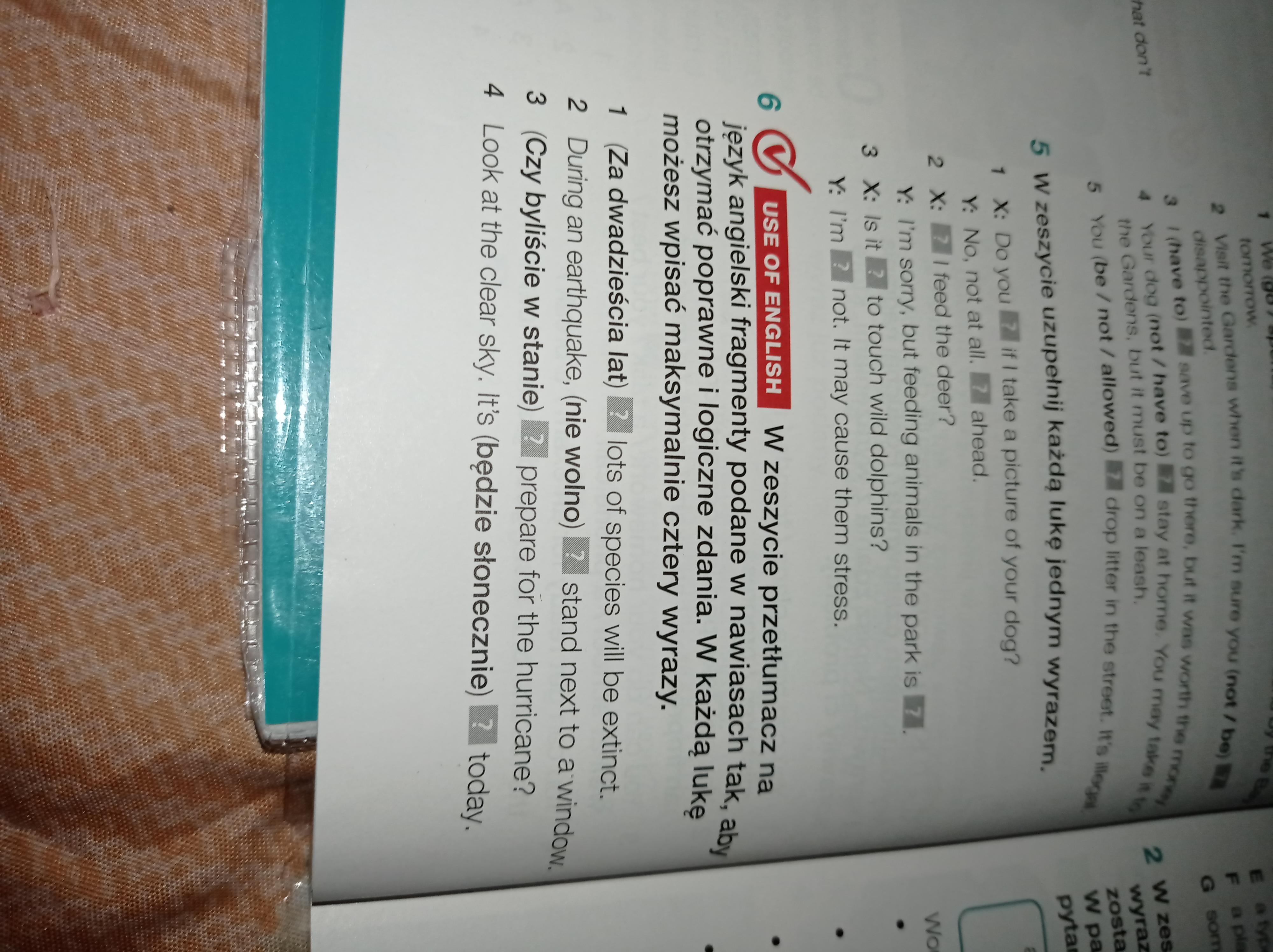 W Zeszycie Przetłumacz Na Język Angielski Fragmenty Podane W Nawiasach