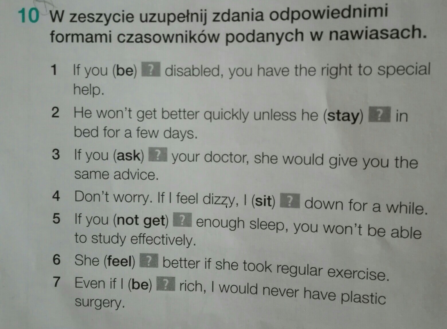 w zeszycie uzupełnij zdania odpowiednimi formami czasowników podanych w W Zeszycie Uzupelnij Tekst Wlasciwymi Formami Podanych Czasownikow