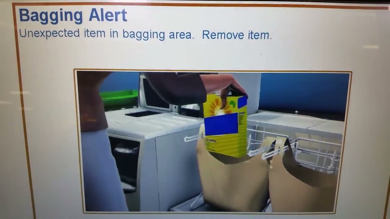 Walmart Bagging Alert - Unexpected Item In The Bagging Area. Remove Unexpected Item In Bagging Area Sound