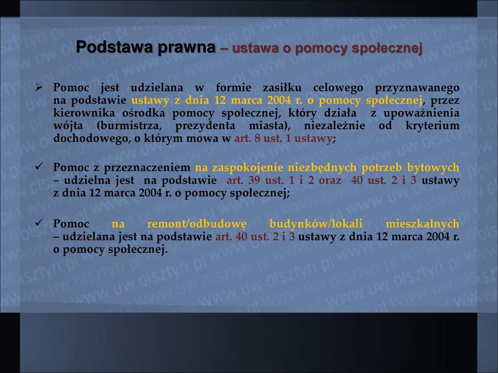 Warmińsko-Mazurski Urząd Wojewódzki w Olsztynie - ppt pobierz Art 106 Ustawy O Pomocy Społecznej
