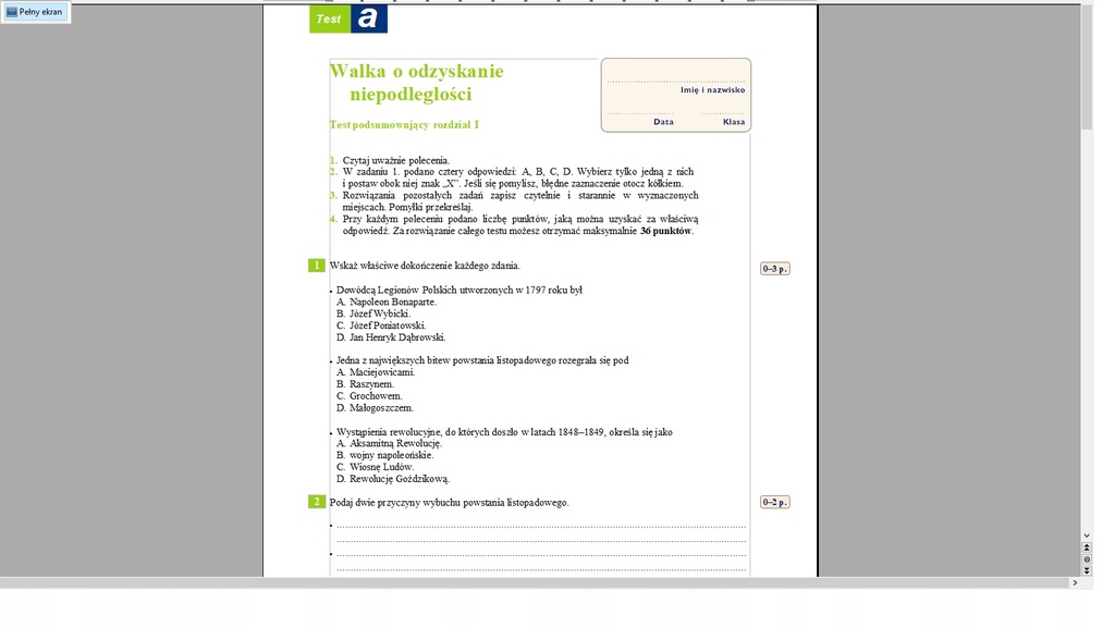 Wczoraj I Dzis 6 Sprawdziany