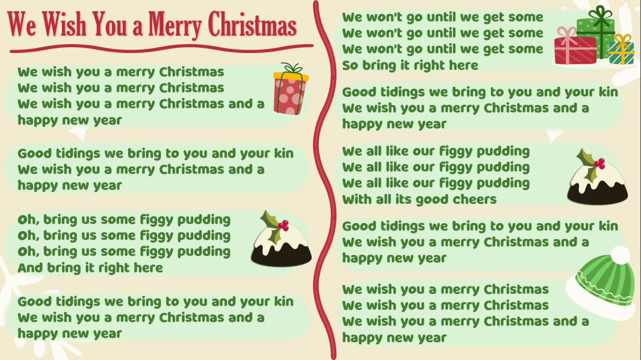 We wish you a Merry Christmas - Lyrics - Letra en inglés 🎅🎄 - YouTube We Wish You A Merry Christmas Tekst Po Angielsku