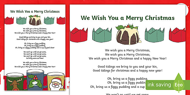 We Wish You A Merry Christmas Nursery Rhymes Lyrics - Twinkl We Wish You A Merry Christmas Tekst Po Angielsku