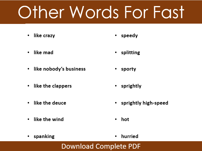 What are the other words for Fast | by mosamaasghar | Medium Other Words Of Very Fast