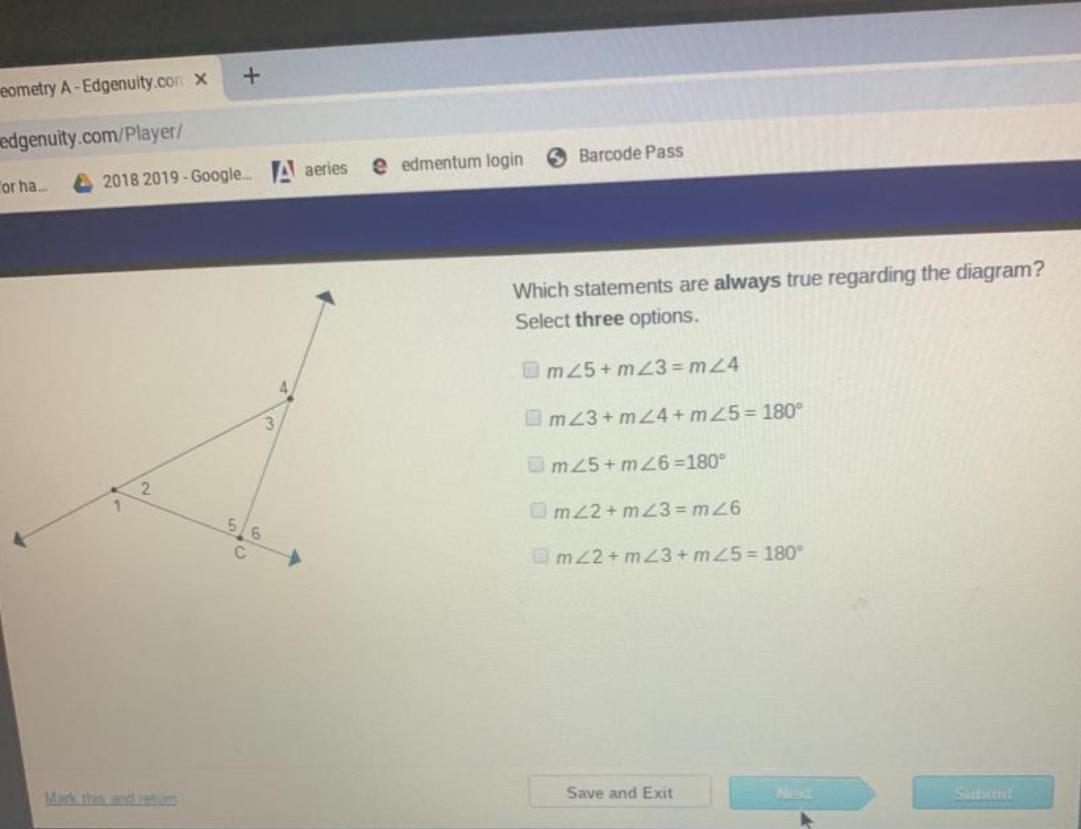Which statements are always true regarding the diagram? Select three Which Statements Are True Regarding The Diagram
