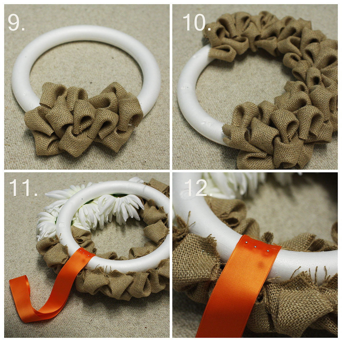 Wianek z Juty - DIY // Burlap Wreath - DIY — HOUSE LOVES Wianek Z Juty Krok Po Kroku