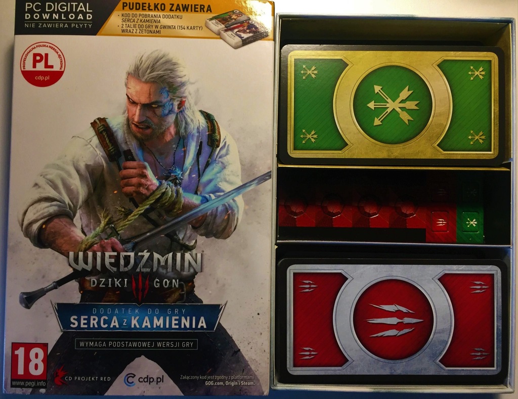 Wiedźmin 3 Serca z Kamienia Karty KOLEKCJONERSKIE! - 7312572523 Wiedzmin 3 Serce Z Kamienia Karty