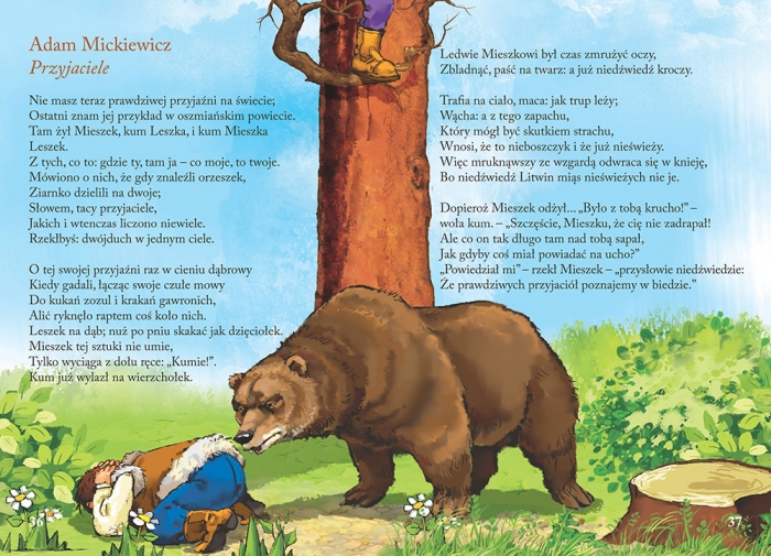 Wiersze dla dzieci kolorowe ilustracje, kreda, duża czcionka Adam Mickiewicz Wiersze Do Recytacji