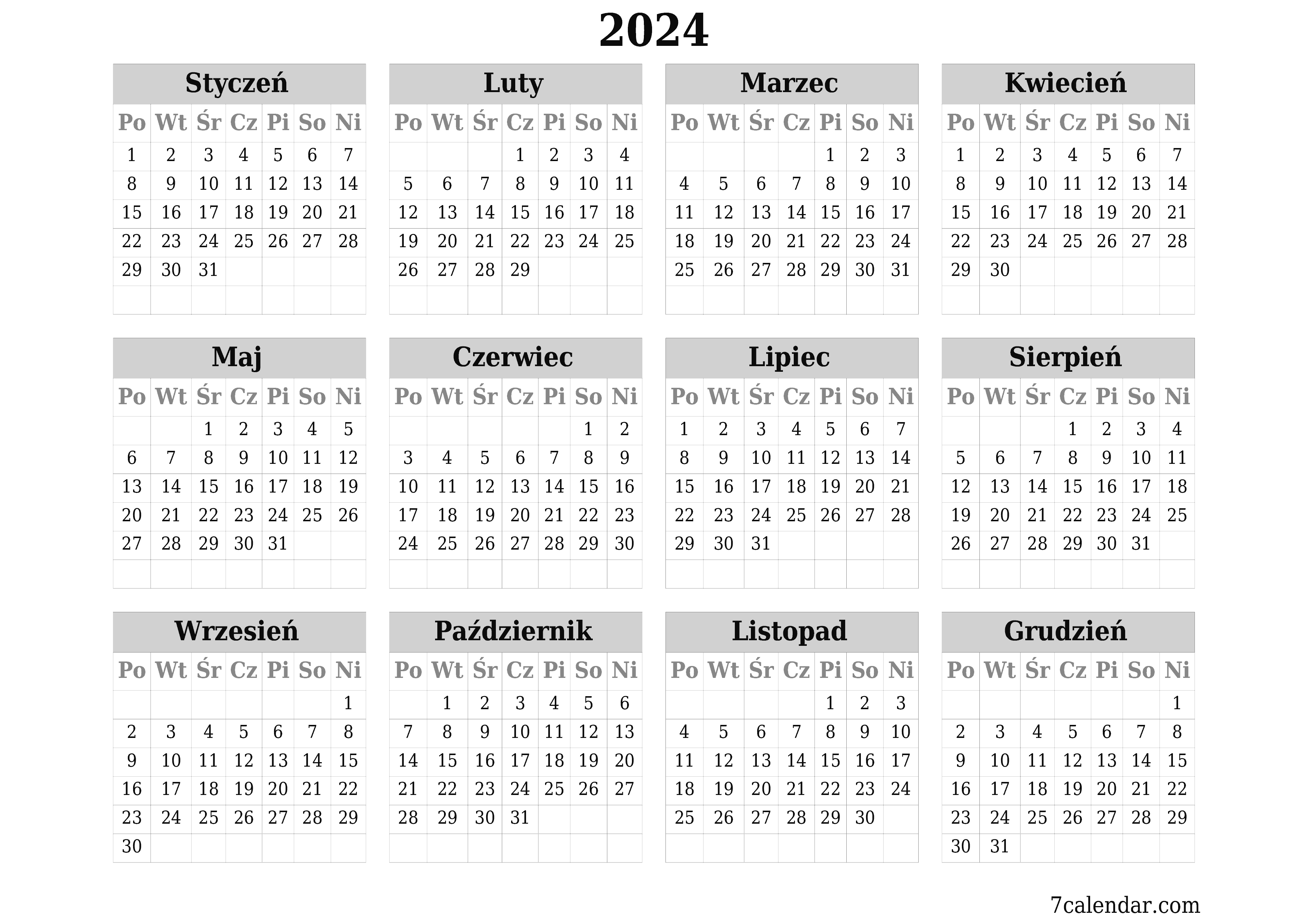 Kalendarz 2019 Ze świętami Do Druku Pdf