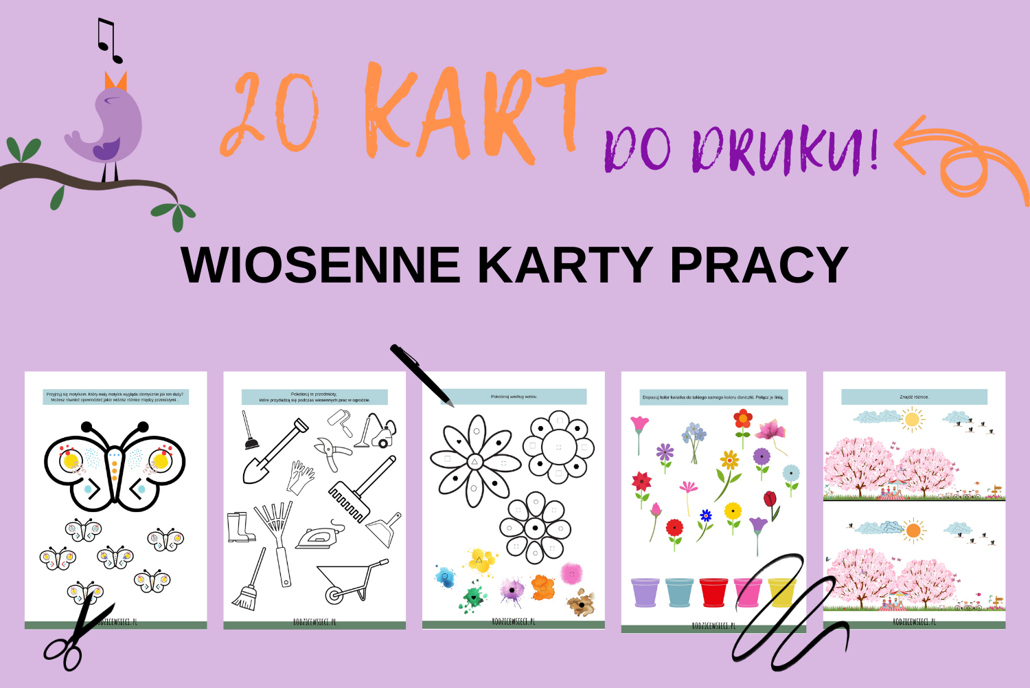 Wiosenne karty pracy- 20 kart pracy do druku!- rodzicewsieci.pl Wiosenne Karty Pracy Do Druku