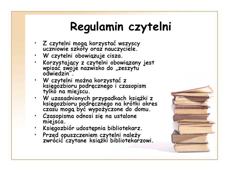 Witajcie w świecie książek… - ppt pobierz Napisz Regulamin Czytelni Szkolnej Użyj Czasowników