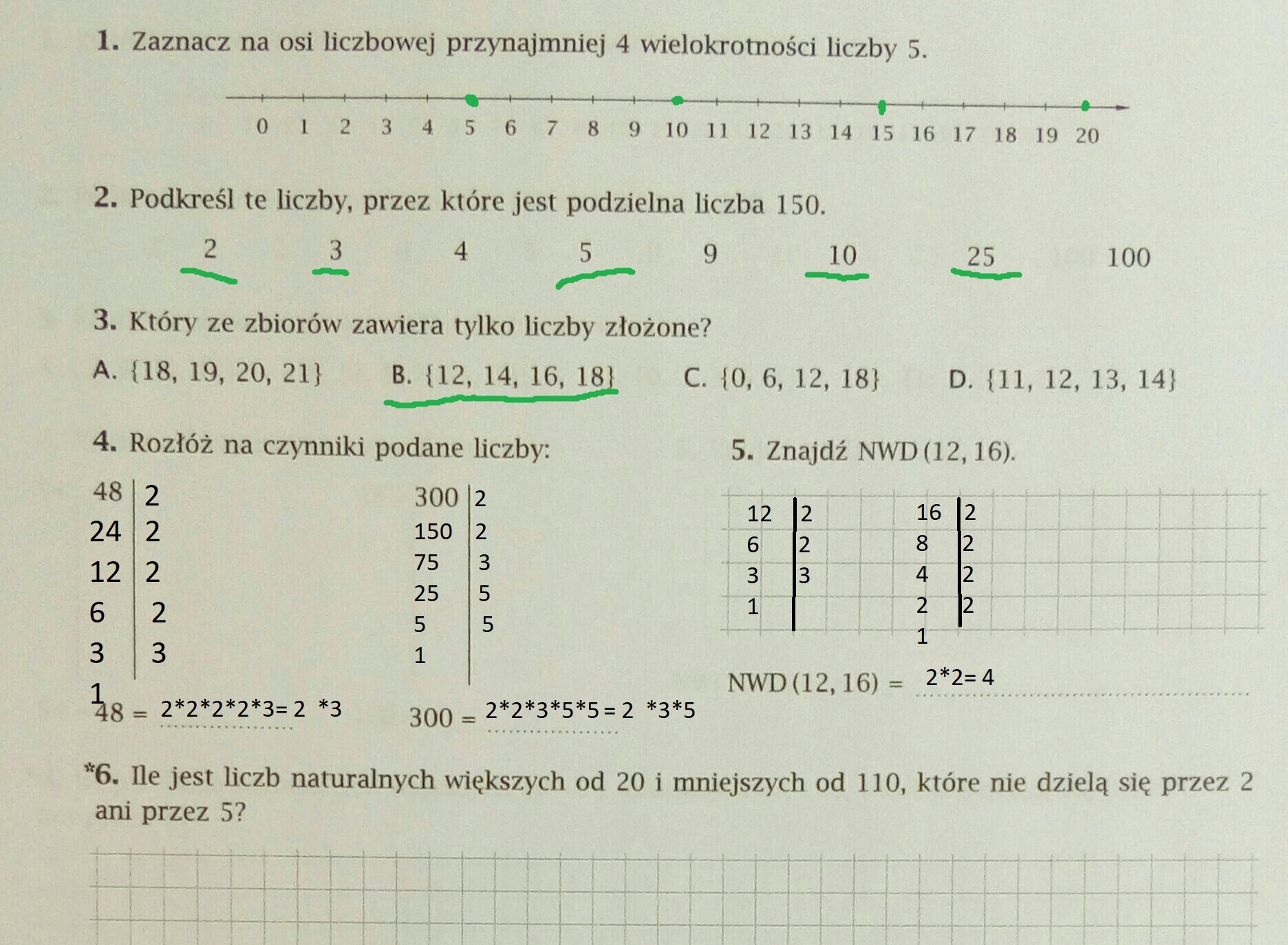 Matematyka Klasa 5 Wlasnosci Liczb Naturalnych Sprawdzian