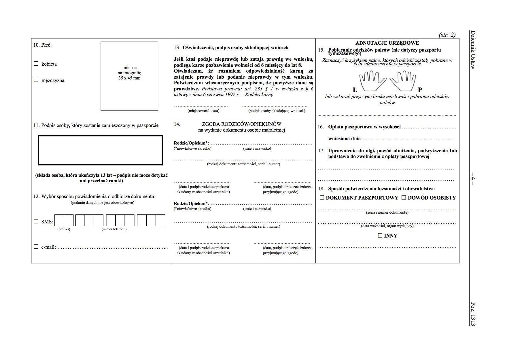 Wniosek O Wydanie Paszportu Ldz