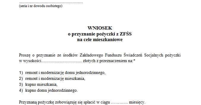 Wniosek o pożyczkę z funduszu socjalnego Jak Napisać Wniosek O Zapomogę Z Funduszu Socjalnego