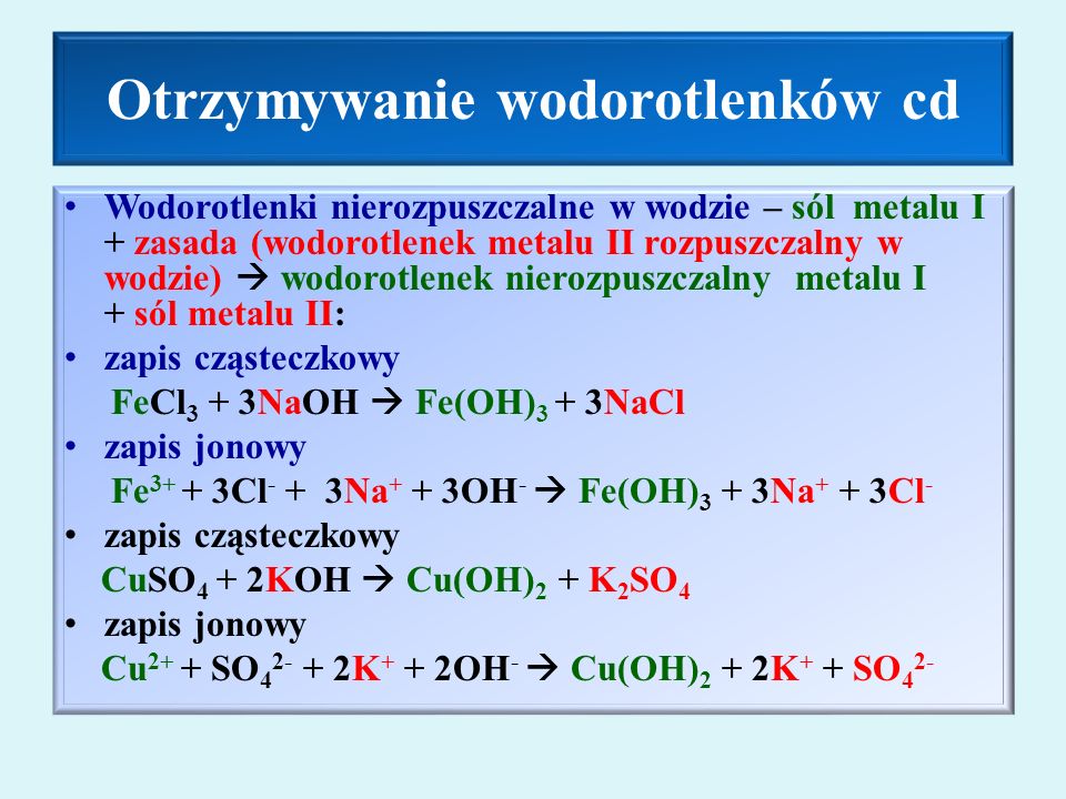 Wodorotlenki i zasady -budowa i nazewnictwo, - ppt pobierz Otrzymywanie Wodorotlenków Praktycznie Nierozpuszczalnych W Wodzie