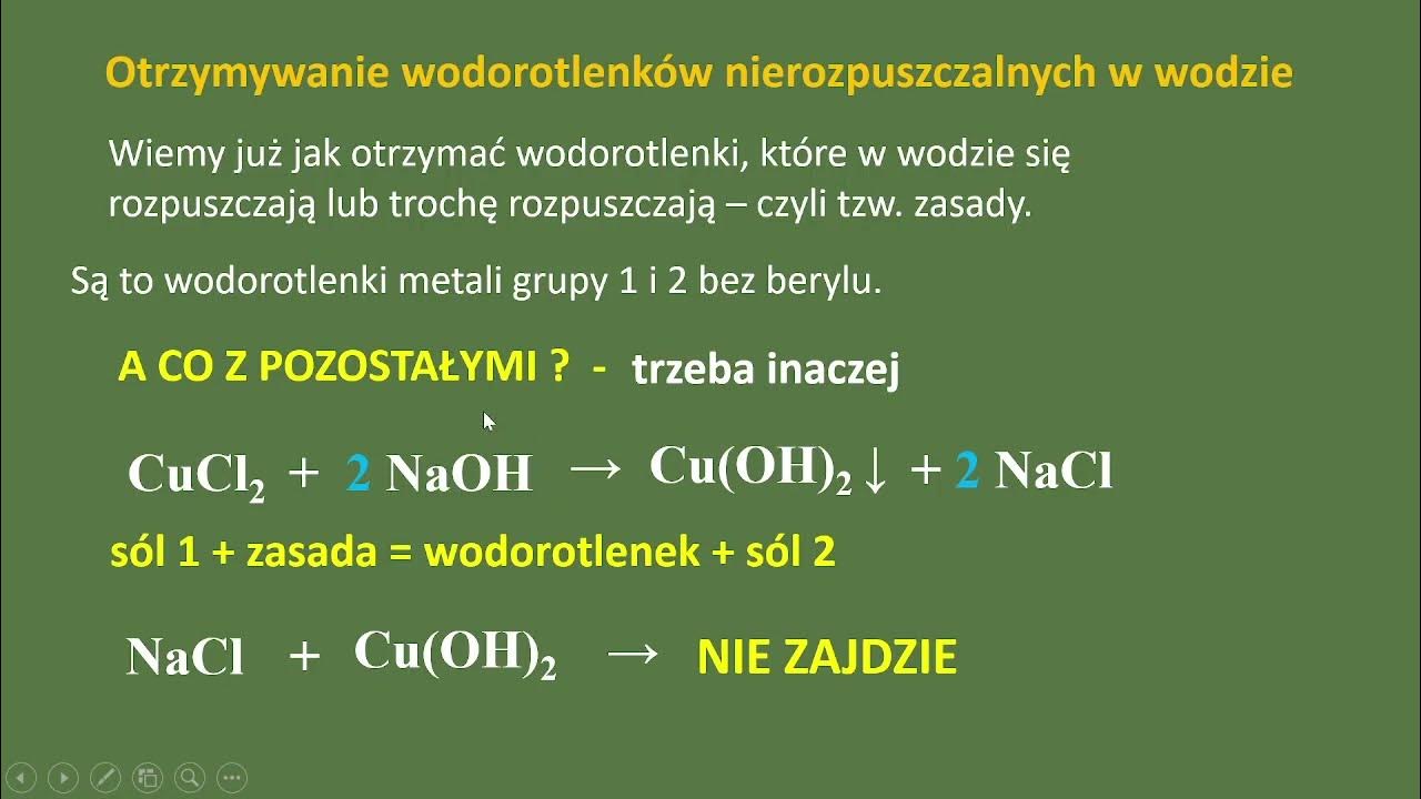 Wodorotlenki. Otrzymywanie wodorotlenków trudno rozpuszczalnych i Otrzymywanie Wodorotlenków Praktycznie Nierozpuszczalnych W Wodzie