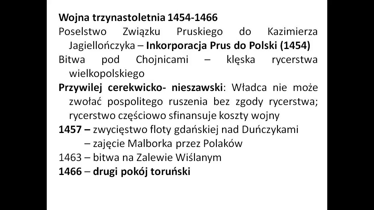 Wojna Trzynastoletnia Notatka Z Lekcji
