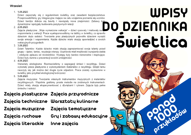 Przykładowe Wpisy Do Dziennika świetlicy Szkolnej