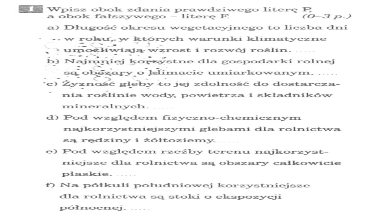 Wpisz Obok Zdania Prawdziwego Literę Pa Obok Fałszywego Literę F