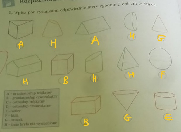 Wpisz pod rysunkami odpowiednie litery zgodnie z opisem w ramce proszę Wpisz Pod Rysunkami Odpowiednie Litery Zgodnie Z Opisem W Ramce