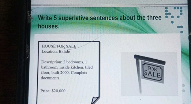 In Your Notebook Write Superlative Sentences About The Three Shops