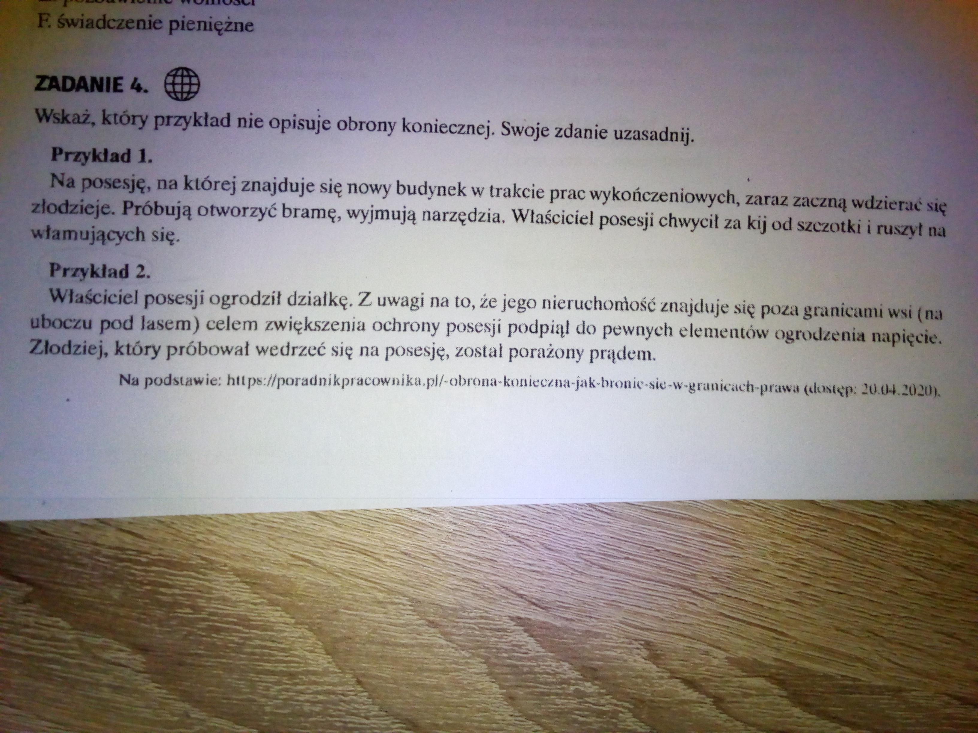 Wskaż, który przykład nie opisuje obrony koniecznej. Swoje zdanie Jak Oceniasz Decyzje Chlopca O Odszukaniu Lisa Uzasadnij Swoje Zdanie