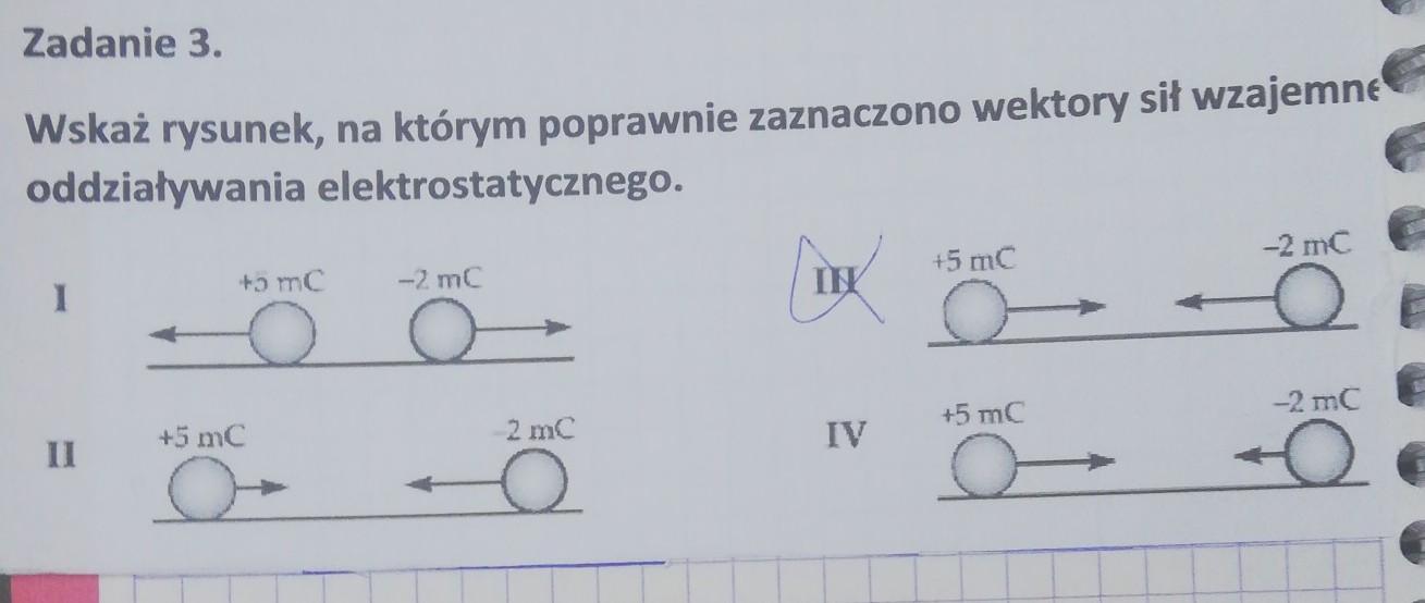 wskaż rysunek, na którym poprawnie zaznaczono wektory sił wzajemnego Wskaz Ilustracje Na Ktorej Prawidlowo Pokazano Wektory