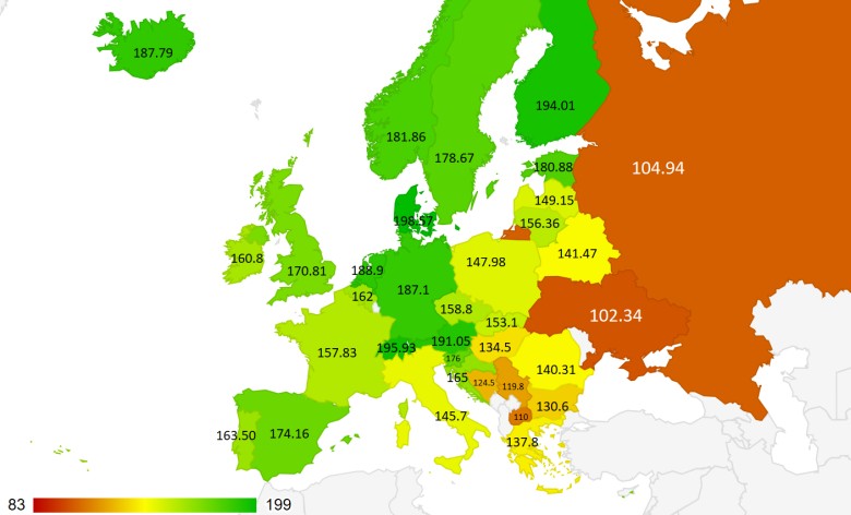 Wskaźnik jakości życia w Europie Liczba Ludności Na świecie 2020 Tabela