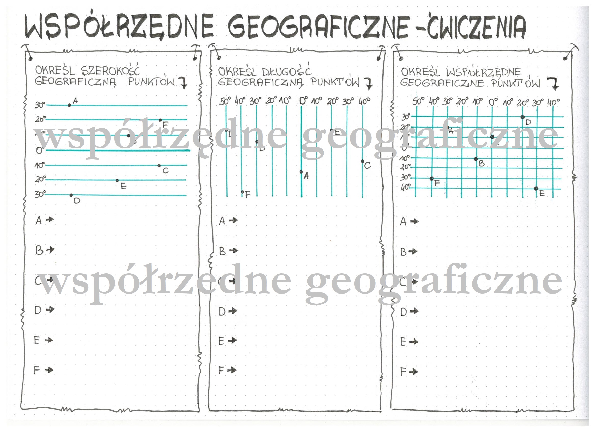 Współrzędne geograficzne: ćwiczenia 2 • Złotynauczyciel Współrzędne Geograficzne Test Klasa 6