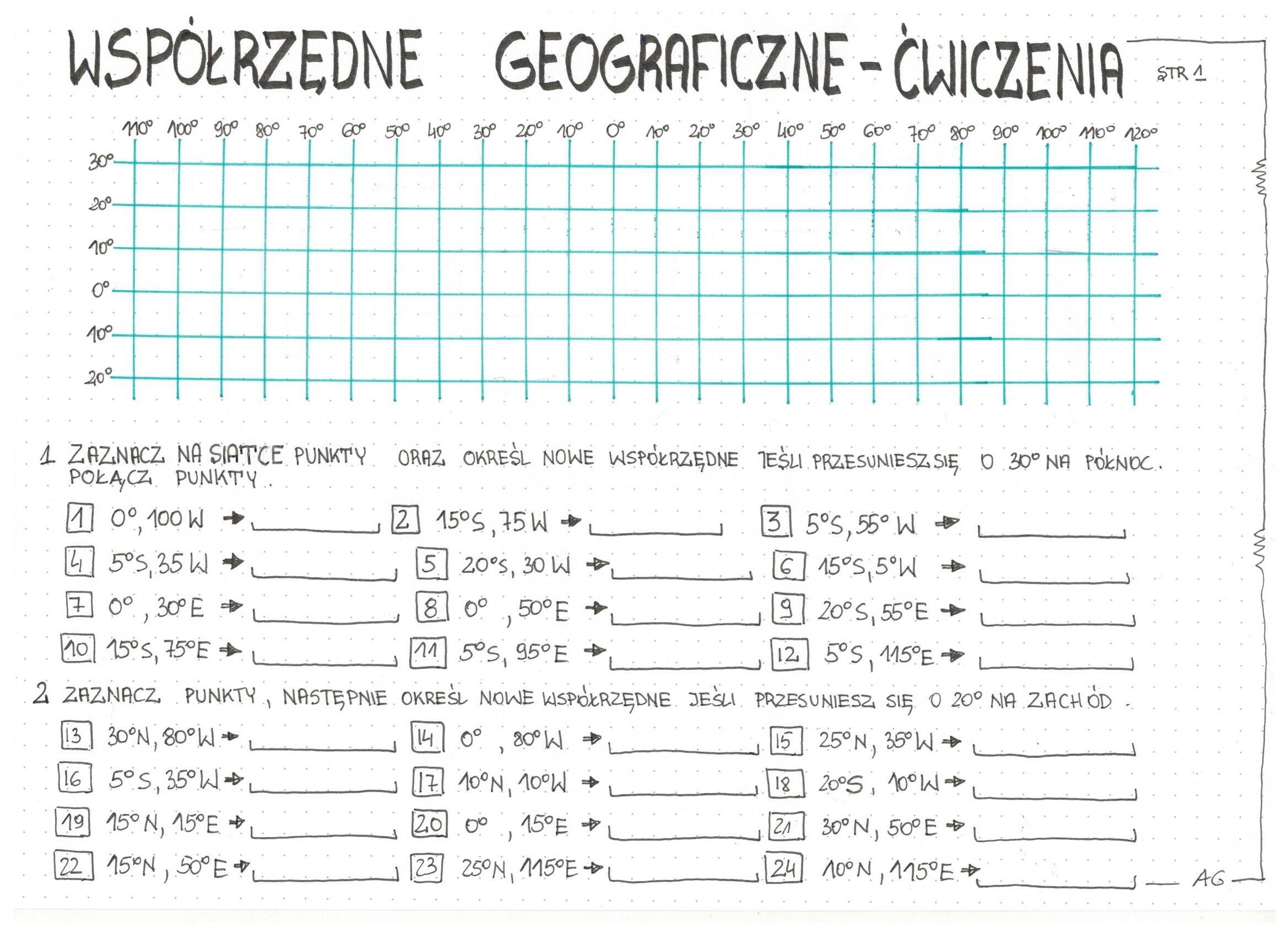 Współrzędne geograficzne - ćwiczenia • Złoty nauczyciel Sprawdzian Z Geografii Klasa 6 Dzial 1 Wspolrzedne Geograficzne?adlt=strict