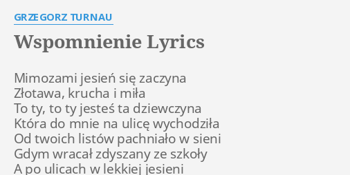 Mimozami Jesien Sie Zaczyna Tekst