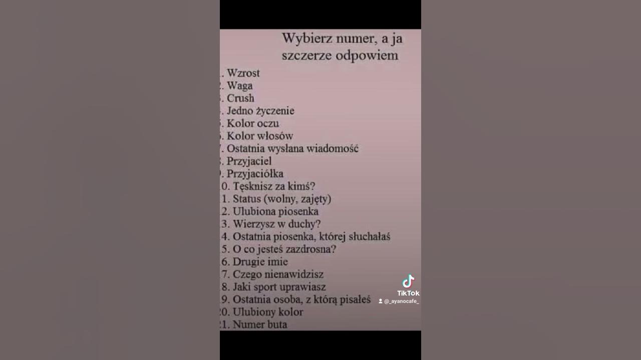 Wybierz Numer A Ja Szczerze Odpowiem