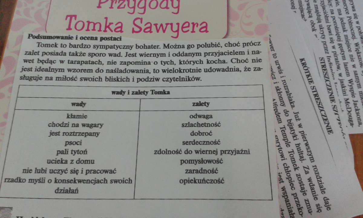Wybierz sobie 4 zalety, 4 wady i uzasadnij (2-3 zdania) Przykładem List Do Tomka Sawyera Czy Mógłby Zostać Moim Przyjacielem