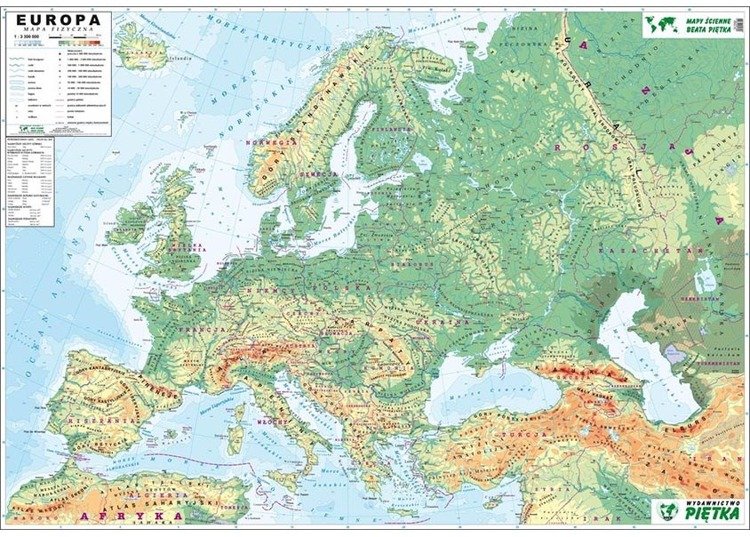 Mapa Ogólnogeograficzna Europy Do Wydruku