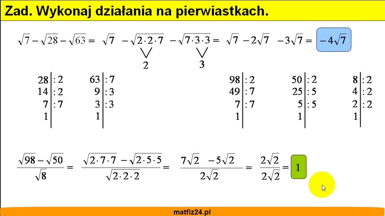 Pierwiastki Klasa 8 Zadania Pdf