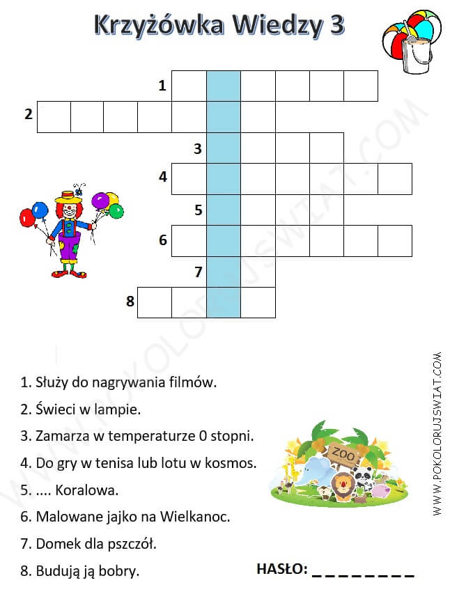 Krzyżówki Z Języka Polskiego Dla Szkoły Podstawowej