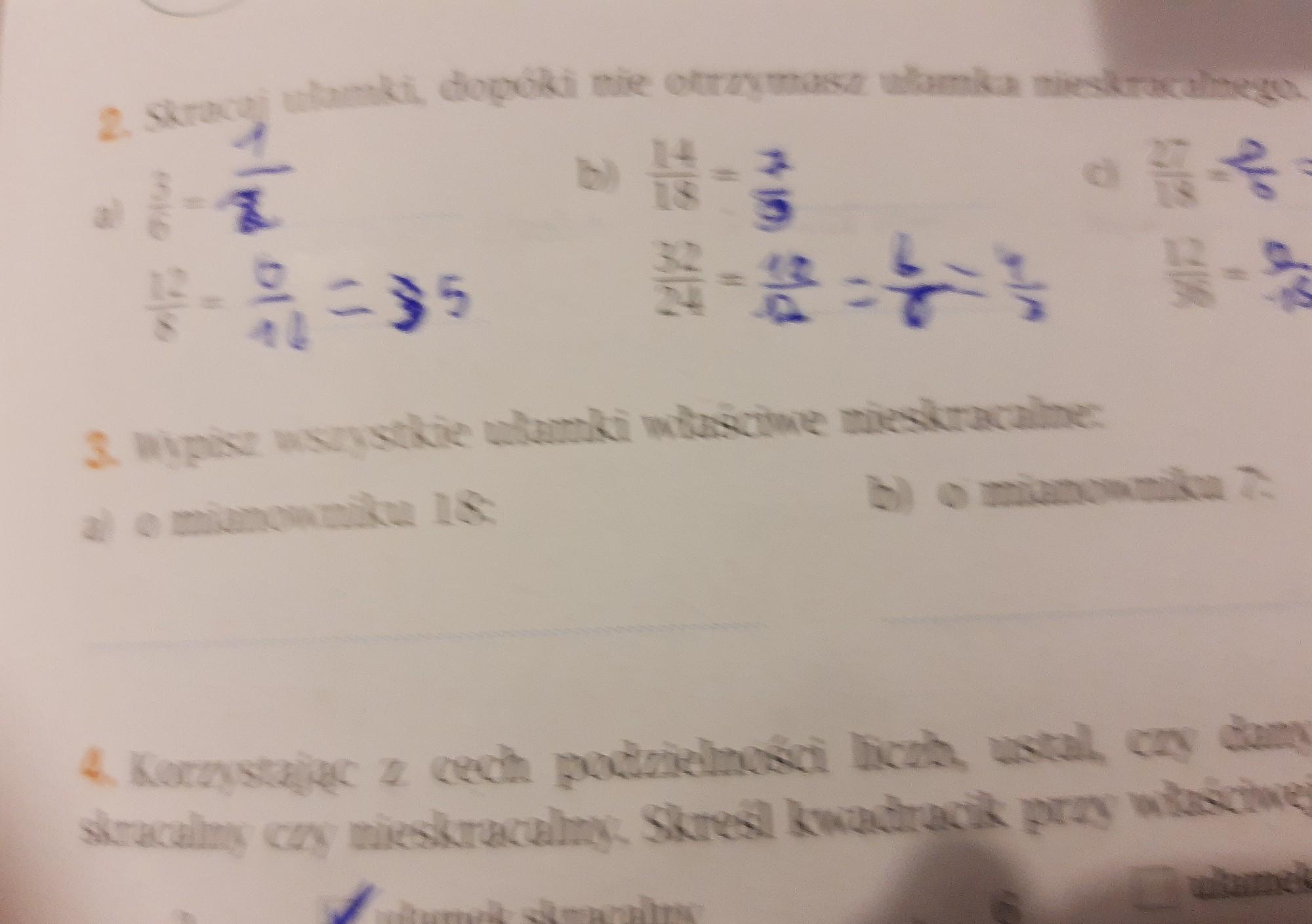 Wypisz Wszystkie Ułamki Właściwe Nieskracalne O Mianowniku 16 I 9