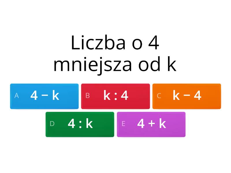 Wyrażenia algebraiczne - Test Test Wyrażenia Algebraiczne Klasa 7