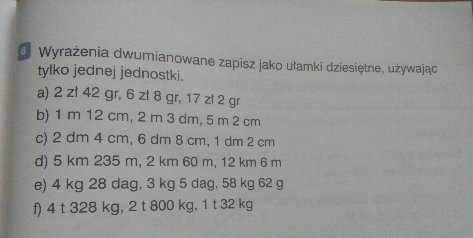 Wyrażenia Dwumianowane Zapisz Jako Ułamki Dziesiętne