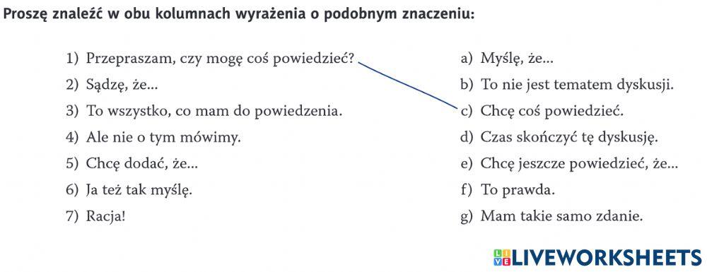 Wyrażenia o podobnym znaczeniu worksheet | Live Worksheets Wyroznione Wyrazenia Zastap Przyslowkami O Podobnym Znaczeniu