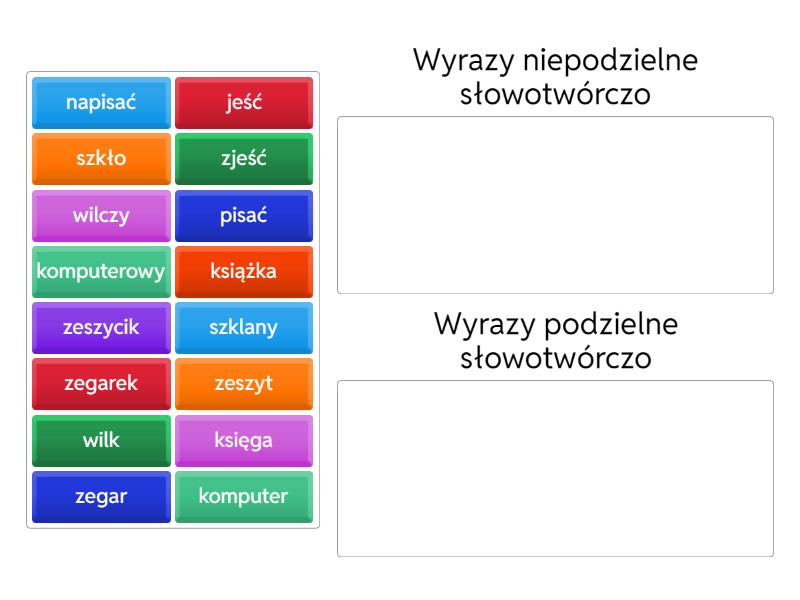 Wyrazy Podzielne I Niepodzielne Slowotwrczo